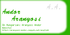 andor aranyosi business card